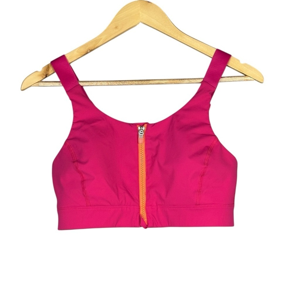 Outdoor Voices Powerhouse Bra Sz S/M D Cup Pink High Support Zip Front - Picture 2 of 9